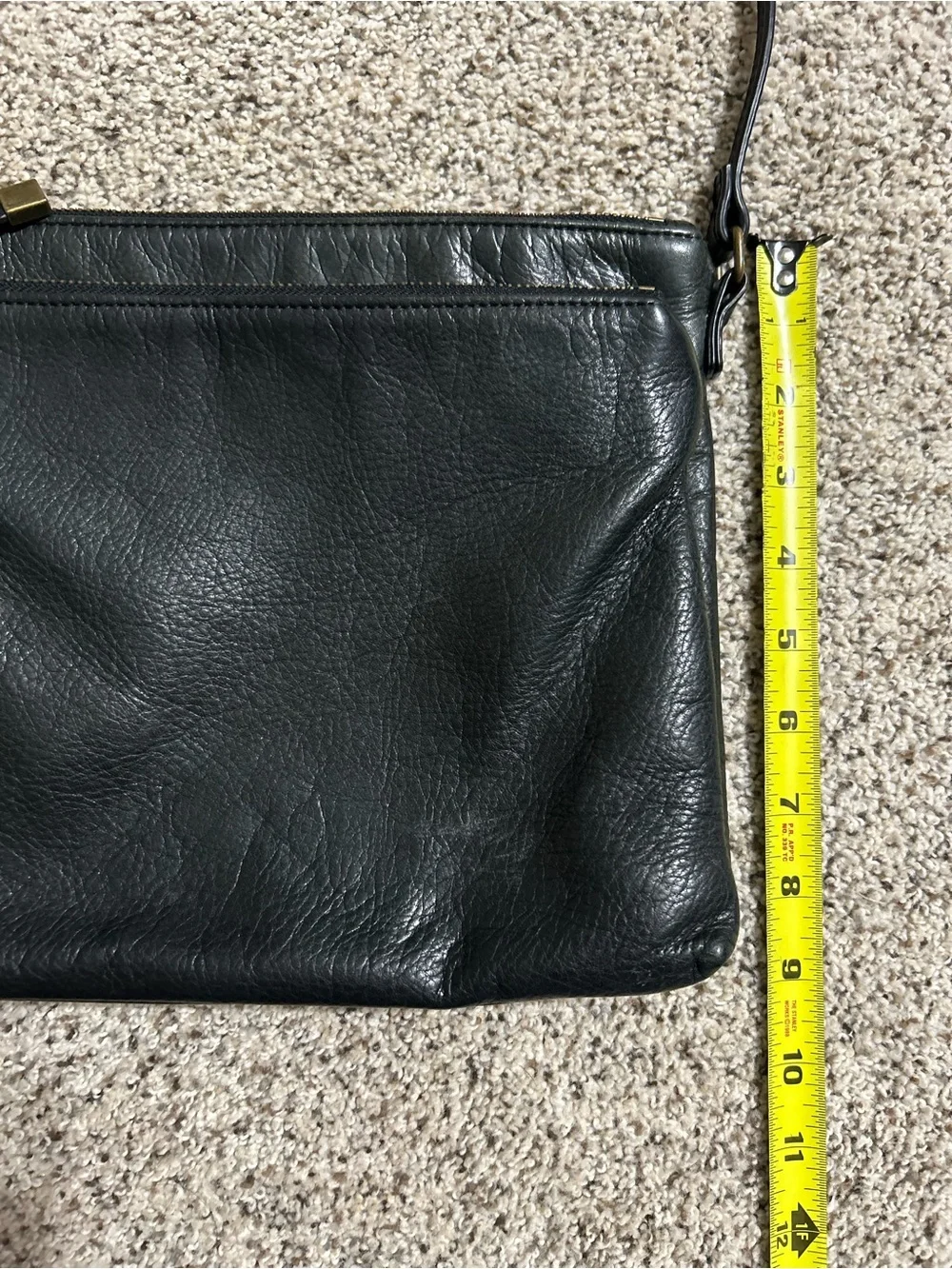 Margot Soft Black Leather Crossbody Handbag W Adjustable Strap